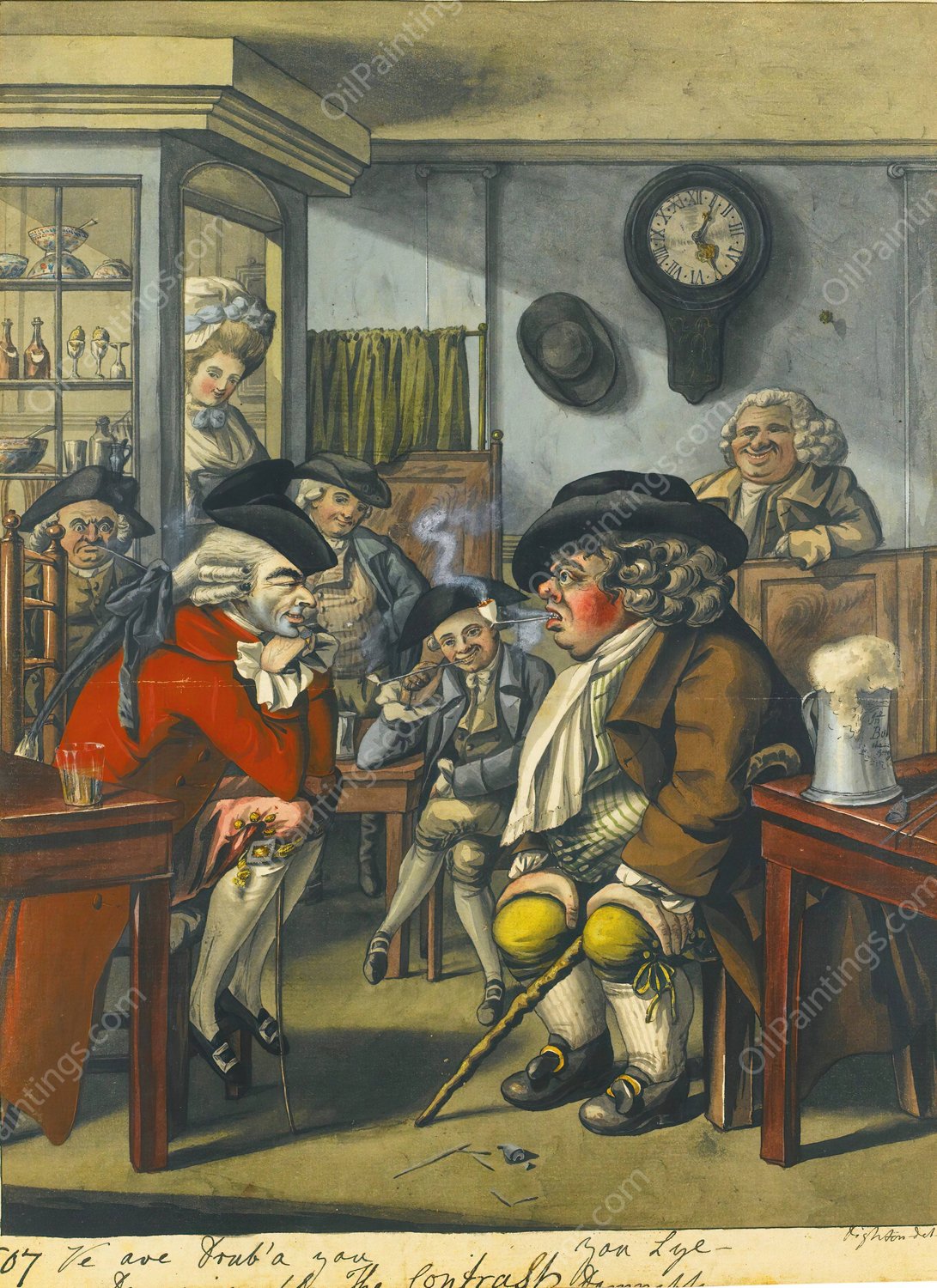 The Contrast by Robert Dighton - Hand-Painted Oil Painting Reproduction