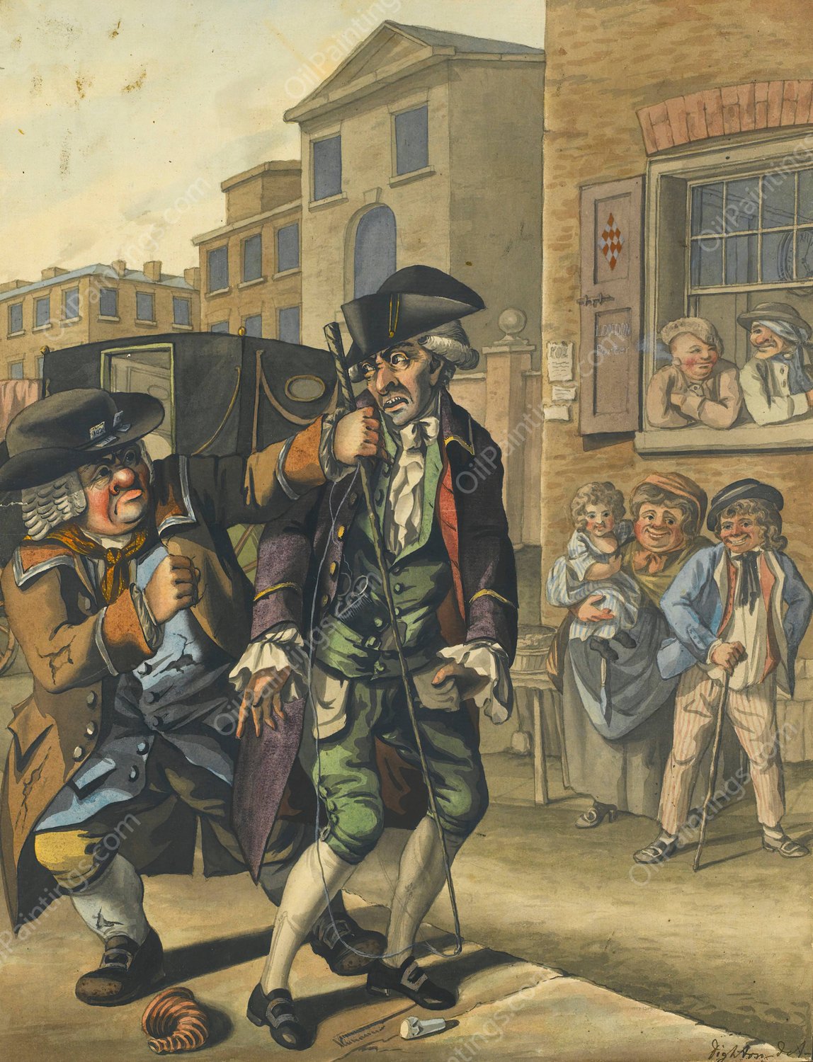 The Frenchman In Distress by Robert Dighton - Hand-Painted Oil Painting Reproduction