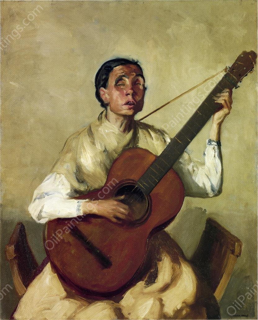 Blind Spanish Singer by Robert Henri - Hand-Painted Oil Painting Reproduction