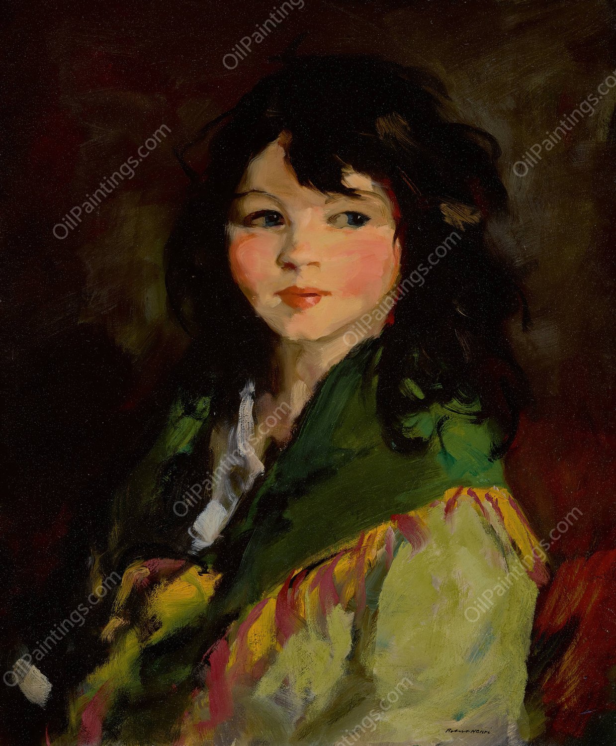 Francine  by Robert Henri - Hand-Painted Oil Painting Reproduction