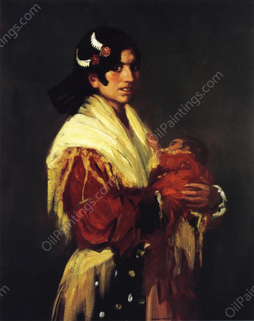 Gypsy Mother Maria y Consuelo by Robert Henri - Hand-Painted Oil Painting Reproduction