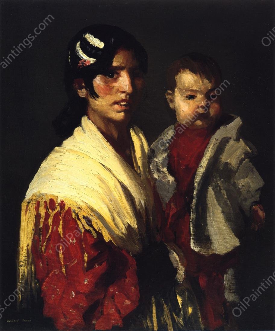 Maria y Consuelo Gitana by Robert Henri - Hand-Painted Oil Painting Reproduction