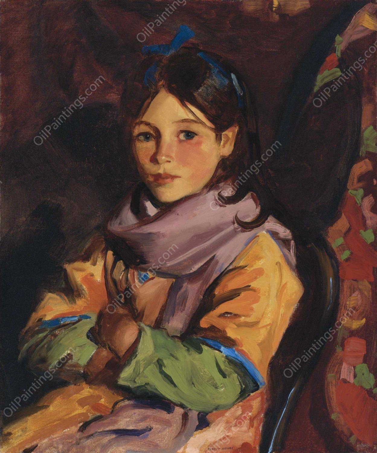 Mary Agnes by Robert Henri - Hand-Painted Oil Painting Reproduction