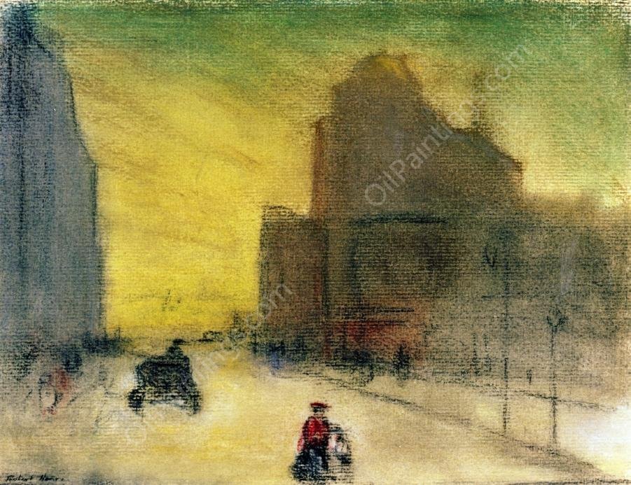 Morning Reflections by Robert Henri - Hand-Painted Oil Painting Reproduction