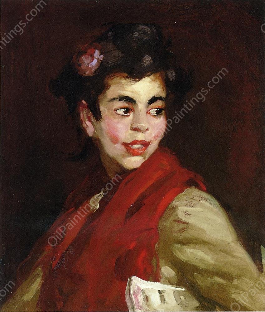 Newsgirl, Madrid, Spain by Robert Henri - Hand-Painted Oil Painting Reproduction