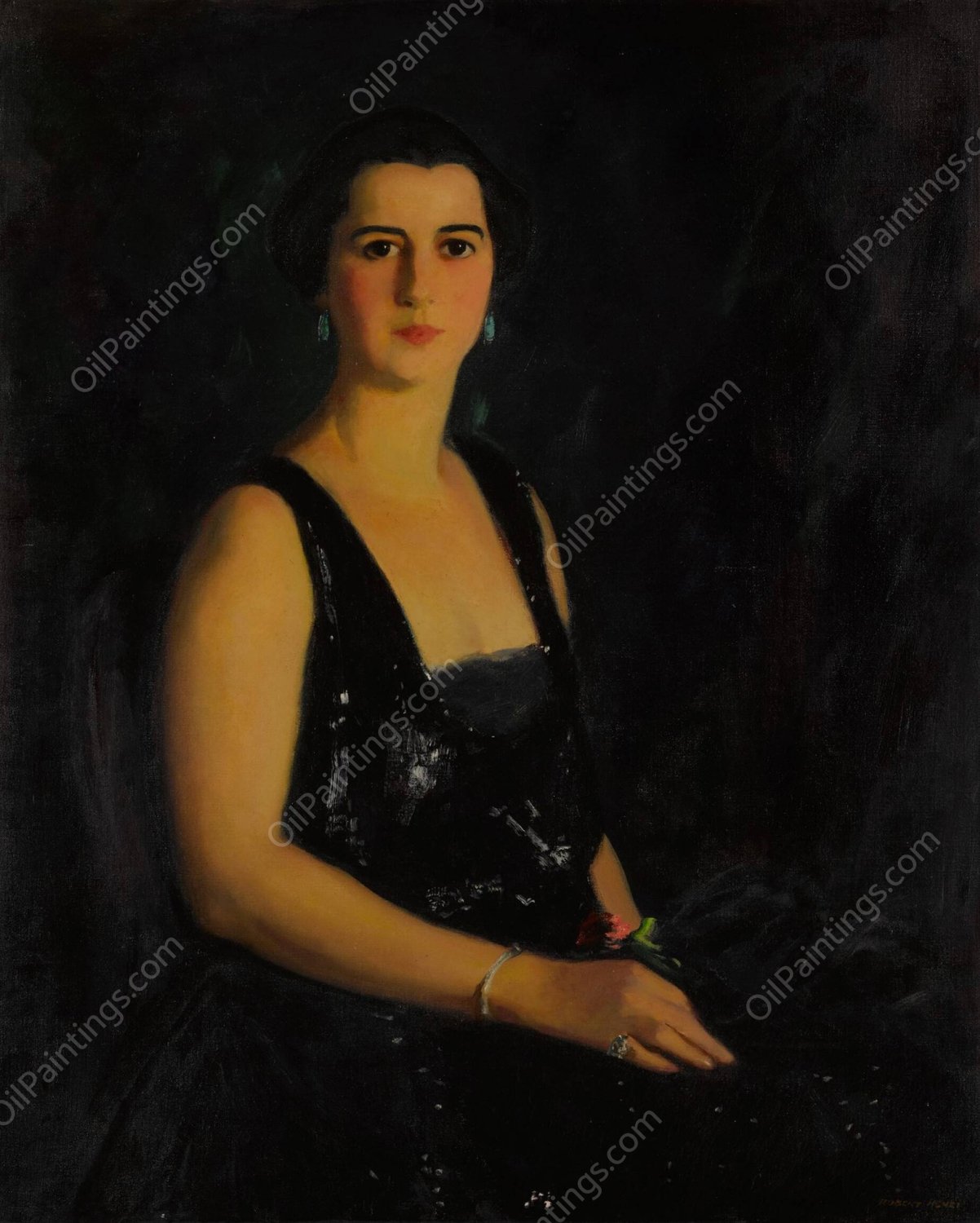 Portrait of Mrs. Arthur Bond Cecil  by Robert Henri - Hand-Painted Oil Painting Reproduction