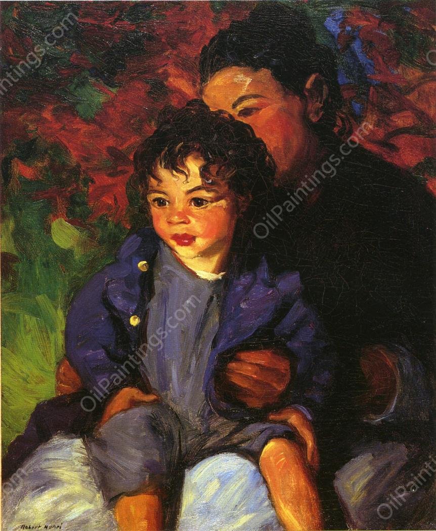 Sammy and His Mother by Robert Henri - Hand-Painted Oil Painting Reproduction
