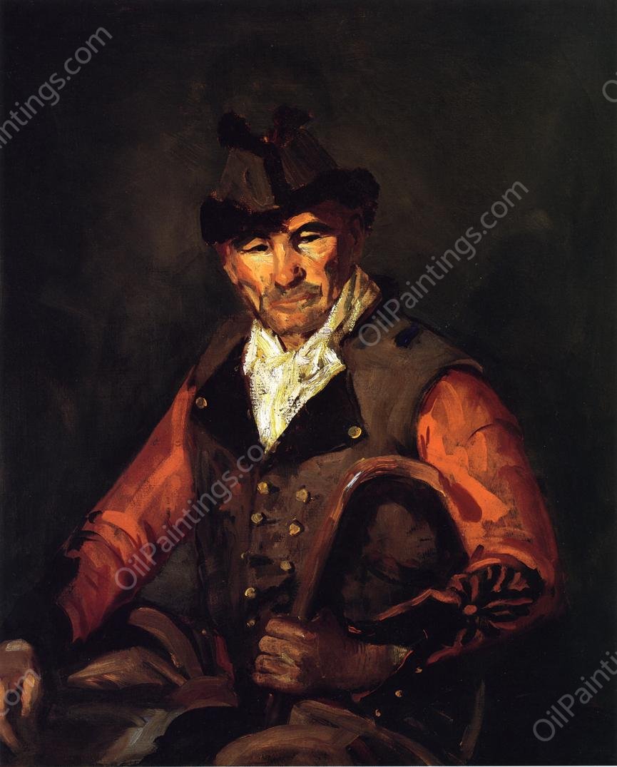 Segovia Man in Fur-Trimmed Hat by Robert Henri - Hand-Painted Oil Painting Reproduction