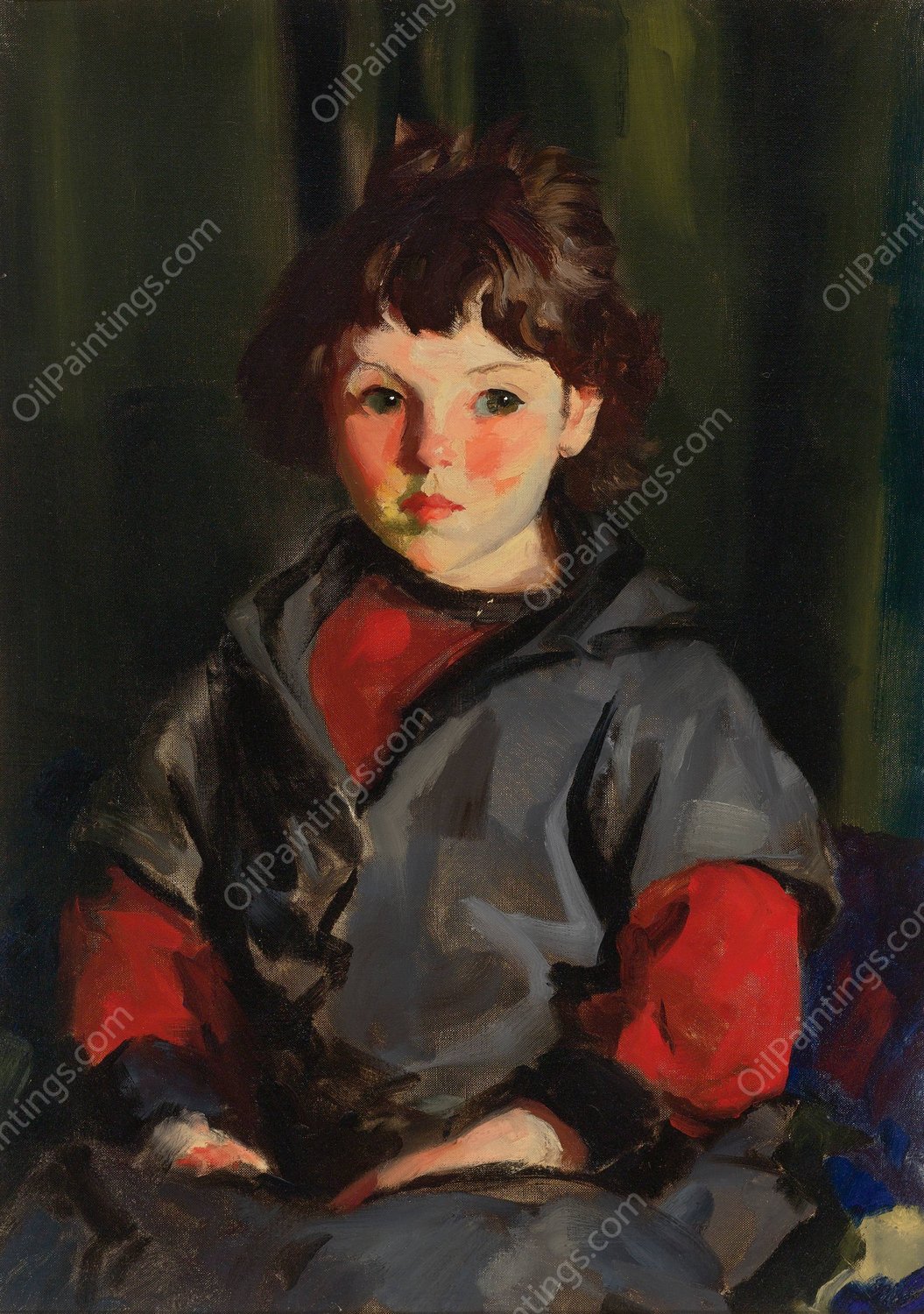 Untitled (Alanna)  by Robert Henri - Hand-Painted Oil Painting Reproduction
