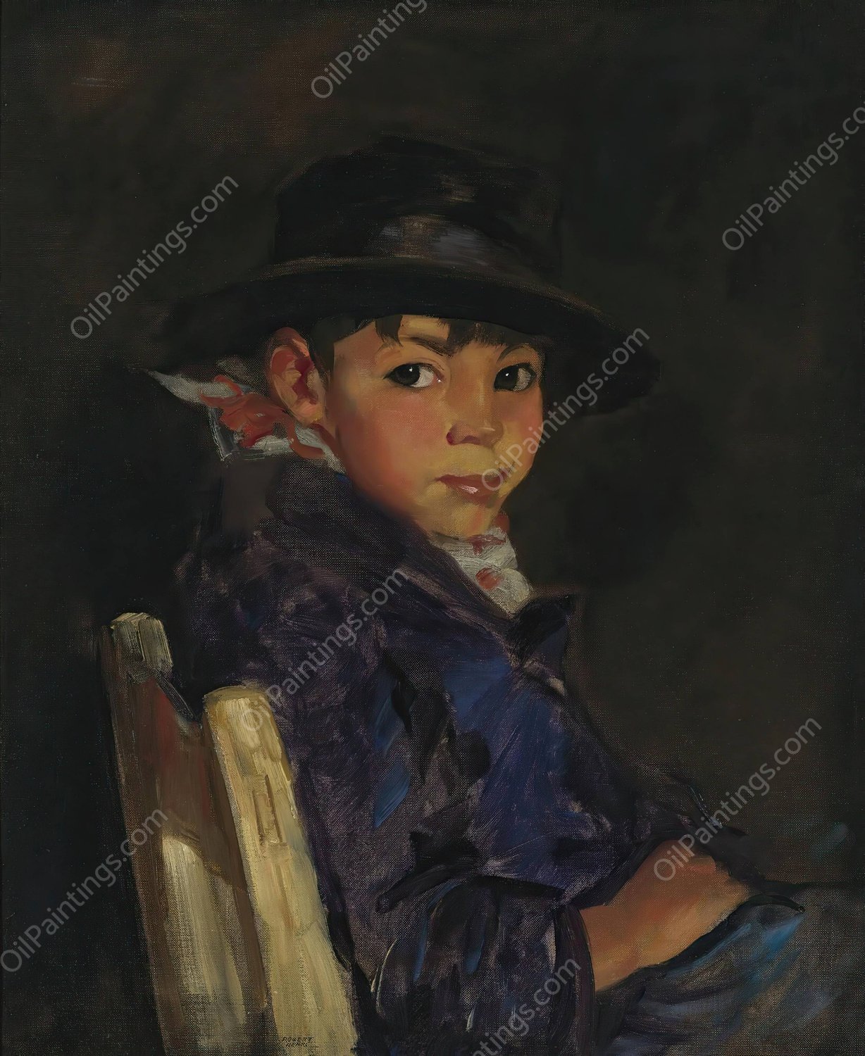 Young Sport  by Robert Henri - Hand-Painted Oil Painting Reproduction