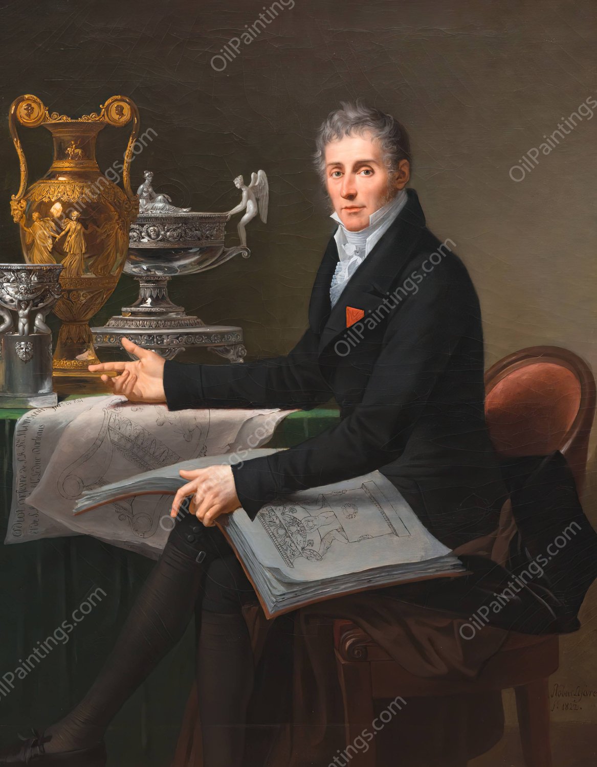 Jean-Baptiste-Claude Odiot  by Robert Jacques Francois Lefevre - Hand-Painted Oil Painting Reproduction