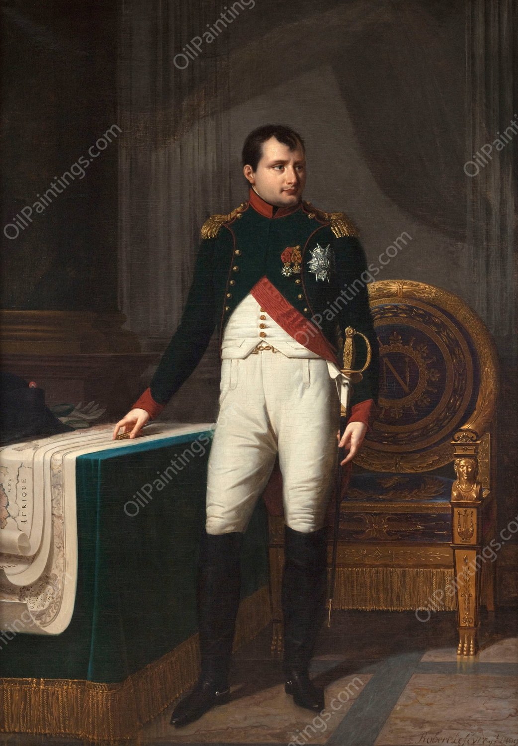 Portrait de Napoleon Ier  by Robert Jacques Francois Lefevre - Hand-Painted Oil Painting Reproduction