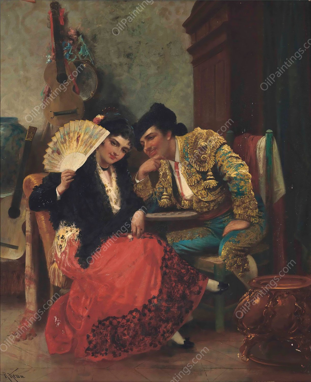 Courtship by Robert Kemm - Hand-Painted Oil Painting Reproduction