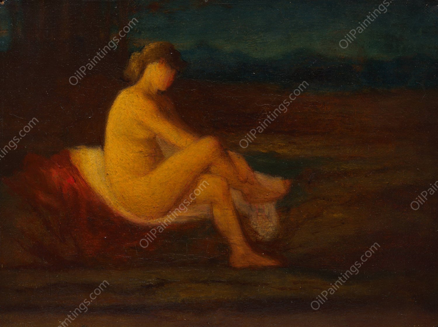 A Bather  by Robert Loftin Newman - Hand-Painted Oil Painting Reproduction