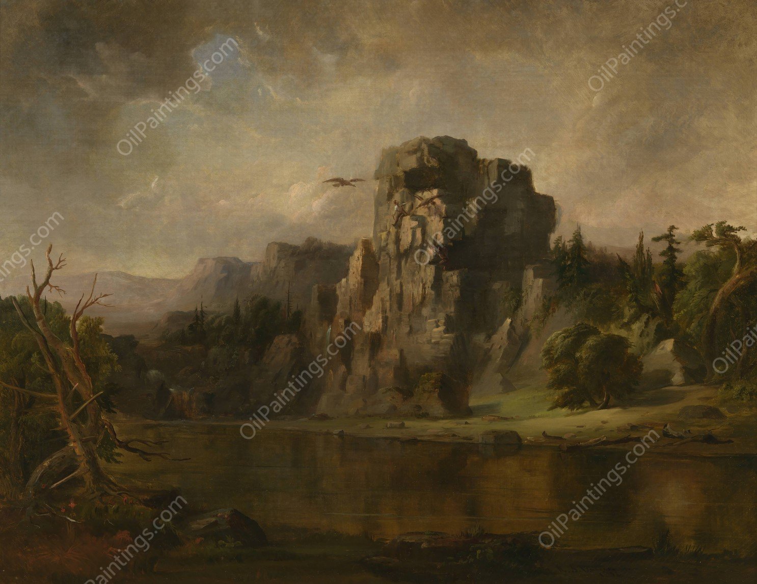 Robbing the Eagle's Nest  by Robert S. Duncanson - Hand-Painted Oil Painting Reproduction