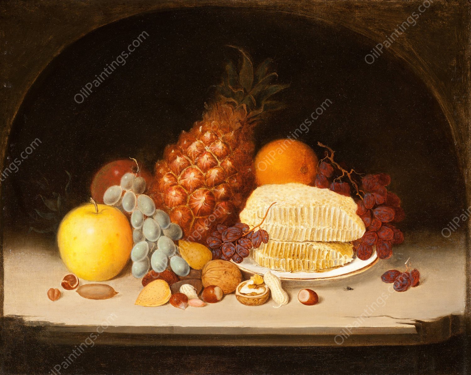 Still Life  by Robert S. Duncanson - Hand-Painted Oil Painting Reproduction