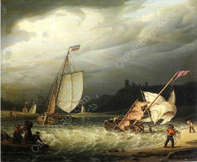The Sudden Squall by Robert Salmon - Hand-Painted Oil Painting Reproduction