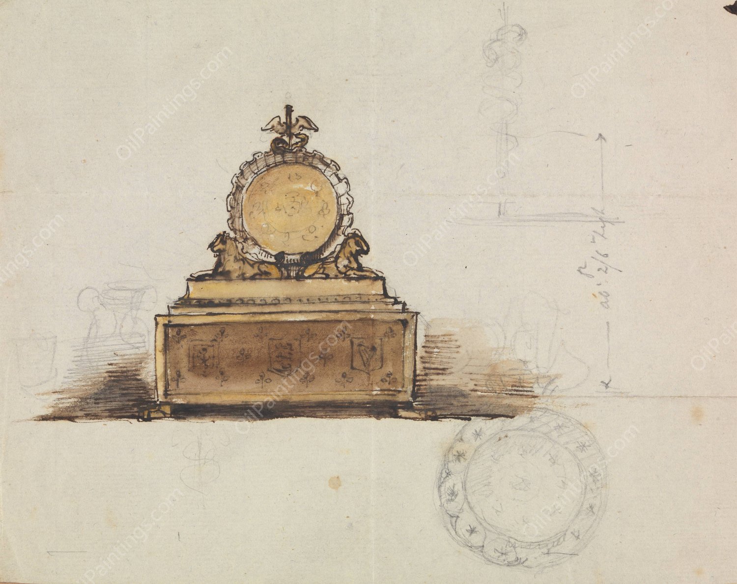 Study for a Piece of Furniture by Robert Smirke - Hand-Painted Oil Painting Reproduction