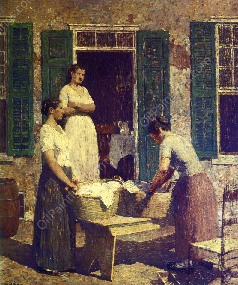Washday by Robert Spencer - Hand-Painted Oil Painting Reproduction