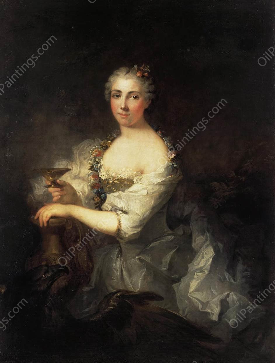 Portrait of Unknown Woman as Hebe by Robert Tournieres - Hand-Painted Oil Painting Reproduction