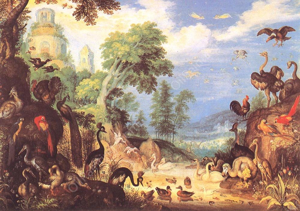 Landscape with Birds by Roelandt Jacobsz Savery - Hand-Painted Oil Painting Reproduction