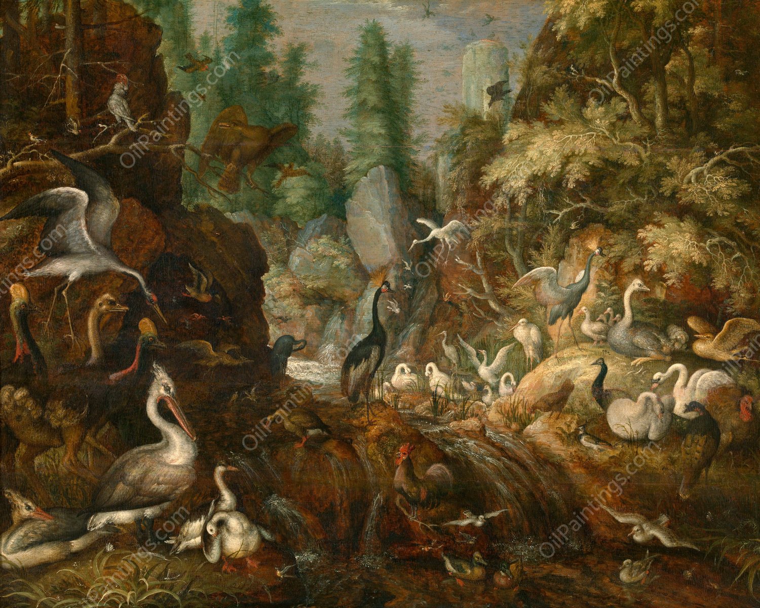 Birds' Paradise  by Roelant Savery - Hand-Painted Oil Painting Reproduction