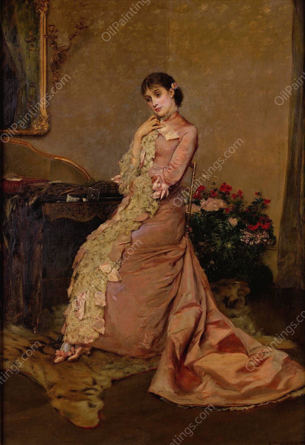 Spanish Beauty  by Rogelio De Egusquiza - Hand-Painted Oil Painting Reproduction
