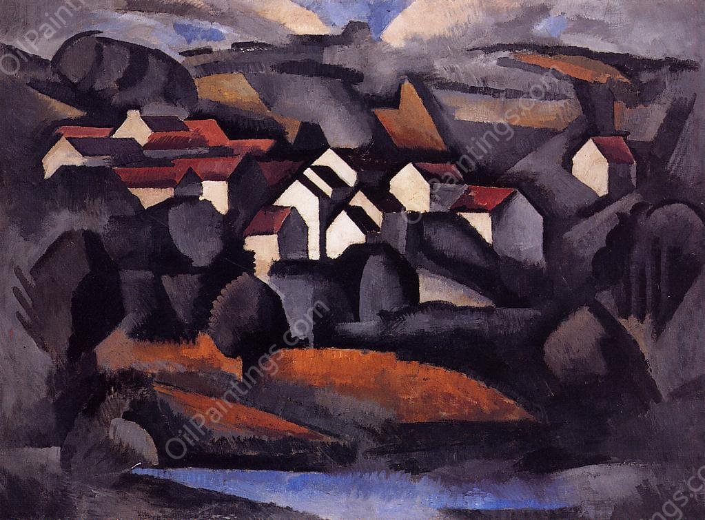 Landscape at Ferte-Soud Jouarre, Final Version by Roger De La Fresnaye - Hand-Painted Oil Painting Reproduction