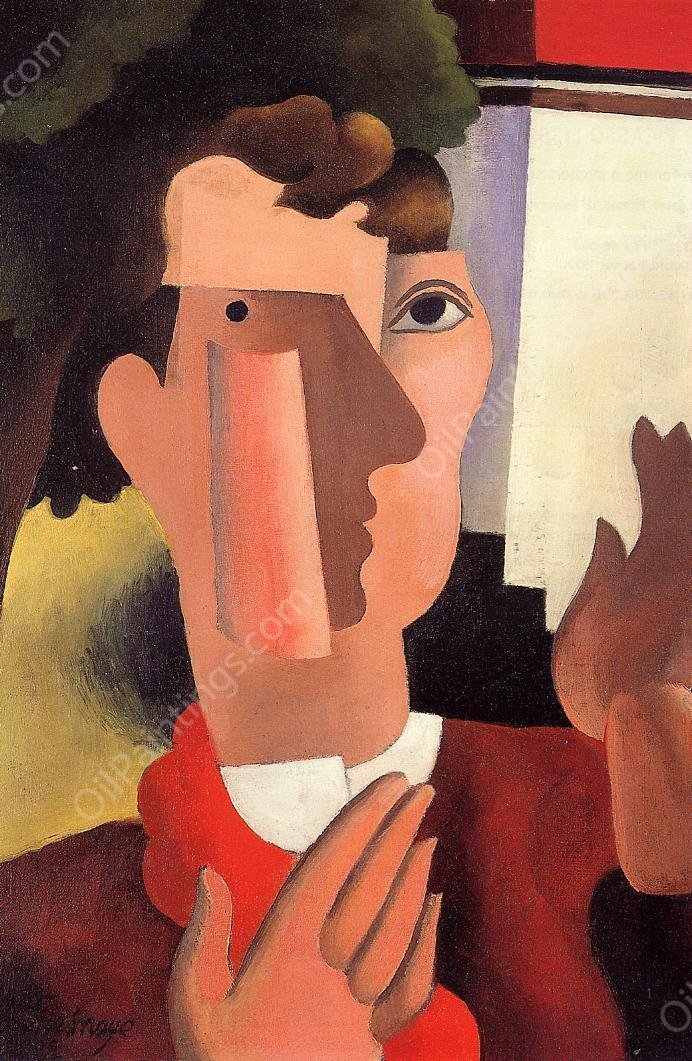 Man with a Red Kerchief by Roger De La Fresnaye - Hand-Painted Oil Painting Reproduction