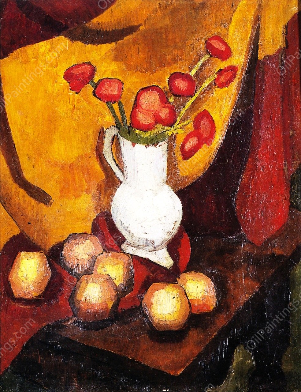 Poppies in a Vase by Roger De La Fresnaye - Hand-Painted Oil Painting Reproduction