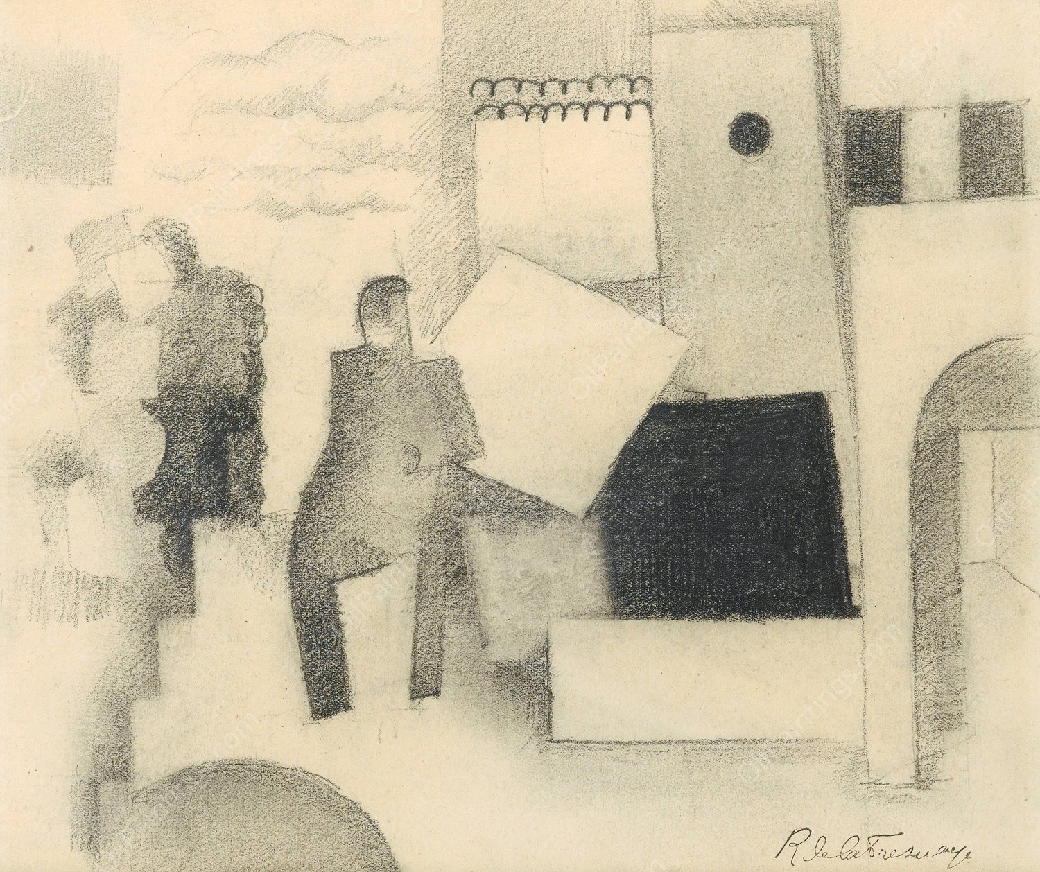 Sans Titre  by Roger De La Fresnaye - Hand-Painted Oil Painting Reproduction