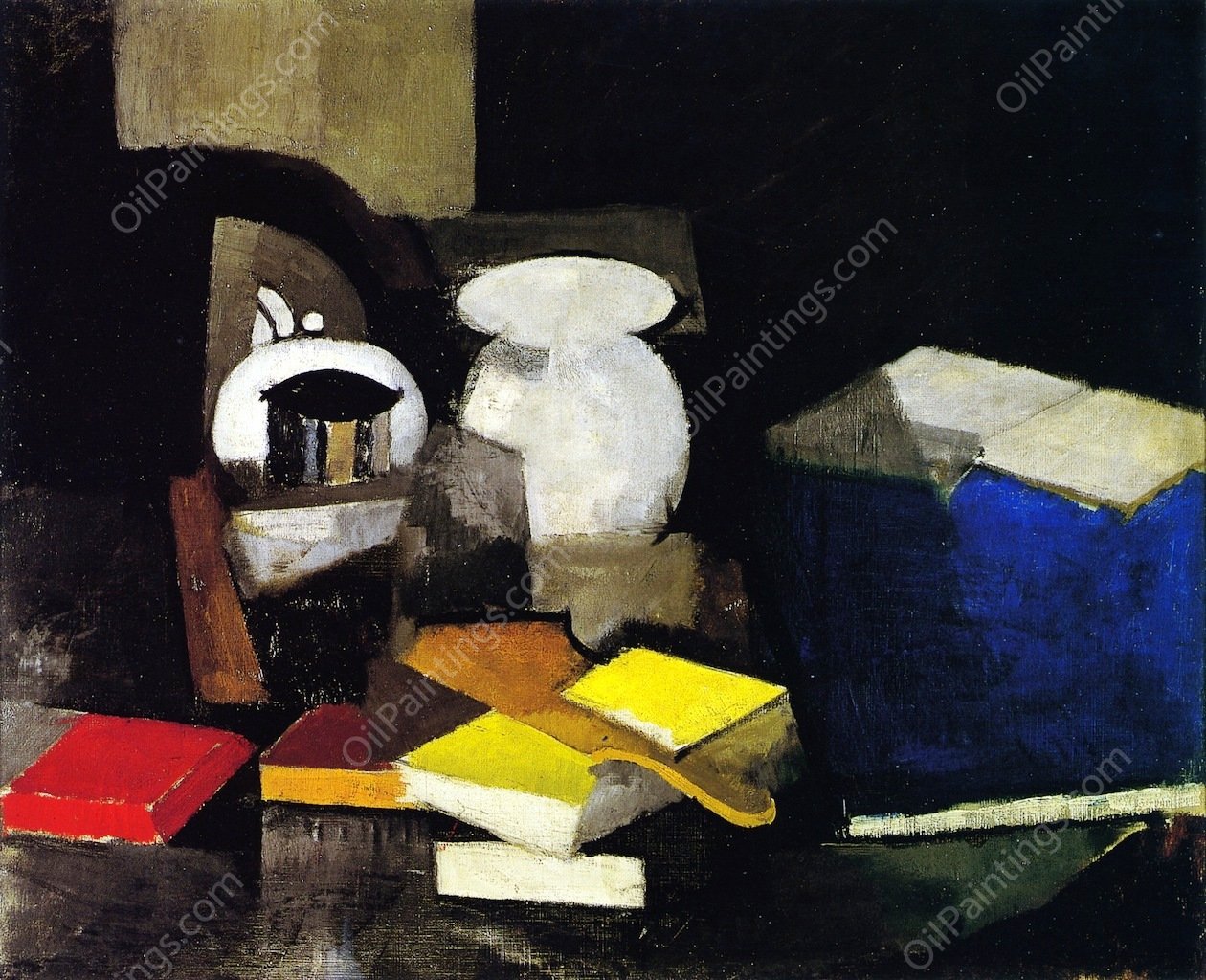 Still Life with Books and Boxes by Roger De La Fresnaye - Hand-Painted Oil Painting Reproduction