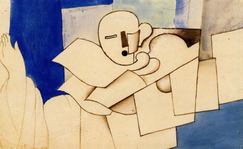 Study for 'Le Pierrot' by Roger De La Fresnaye - Hand-Painted Oil Painting Reproduction