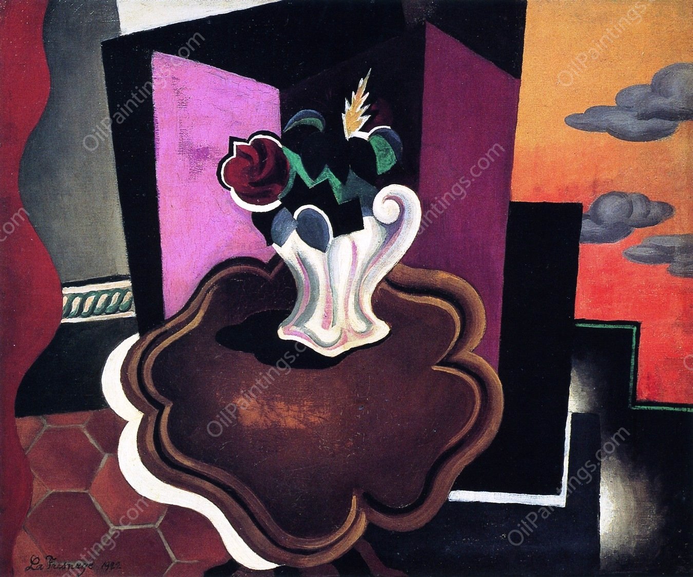 The Louis-Philippe Table by Roger De La Fresnaye - Hand-Painted Oil Painting Reproduction