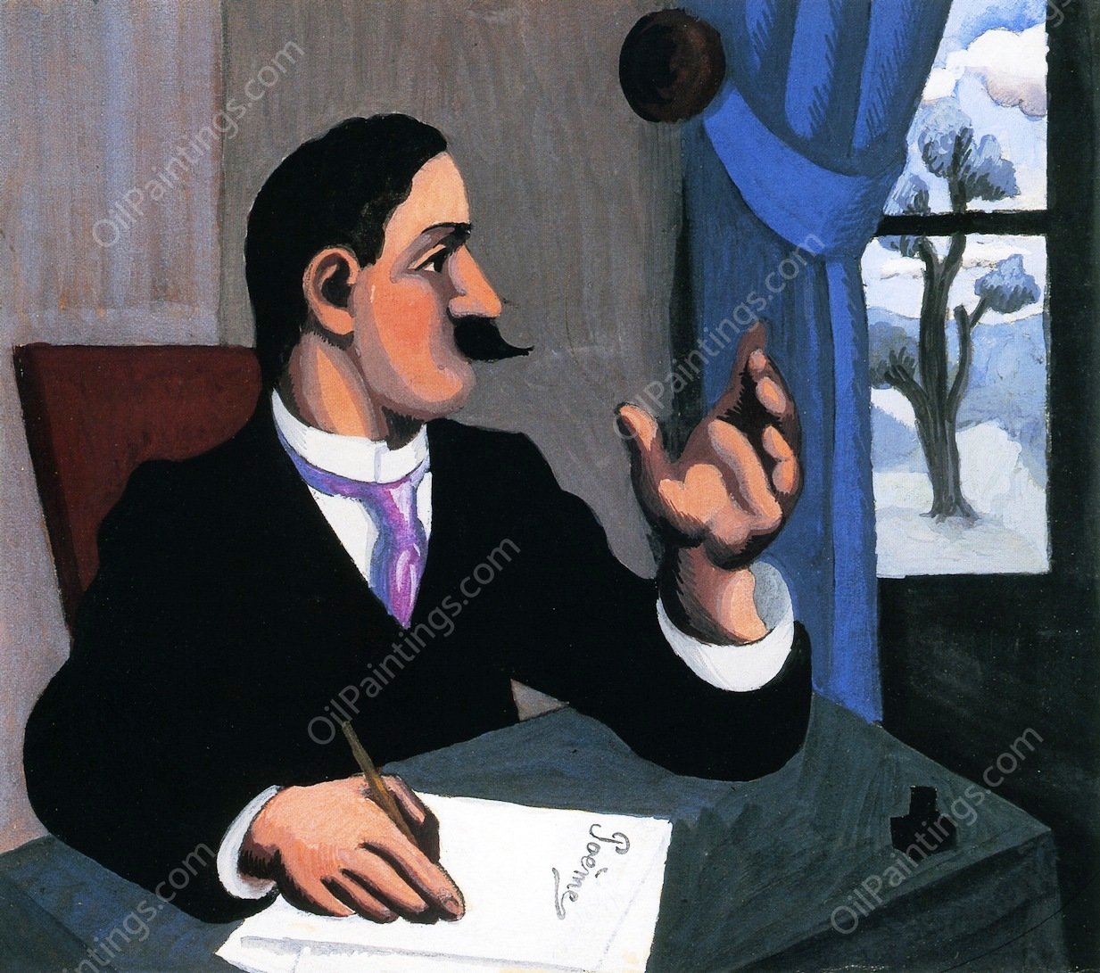 The Poet by Roger De La Fresnaye - Hand-Painted Oil Painting Reproduction