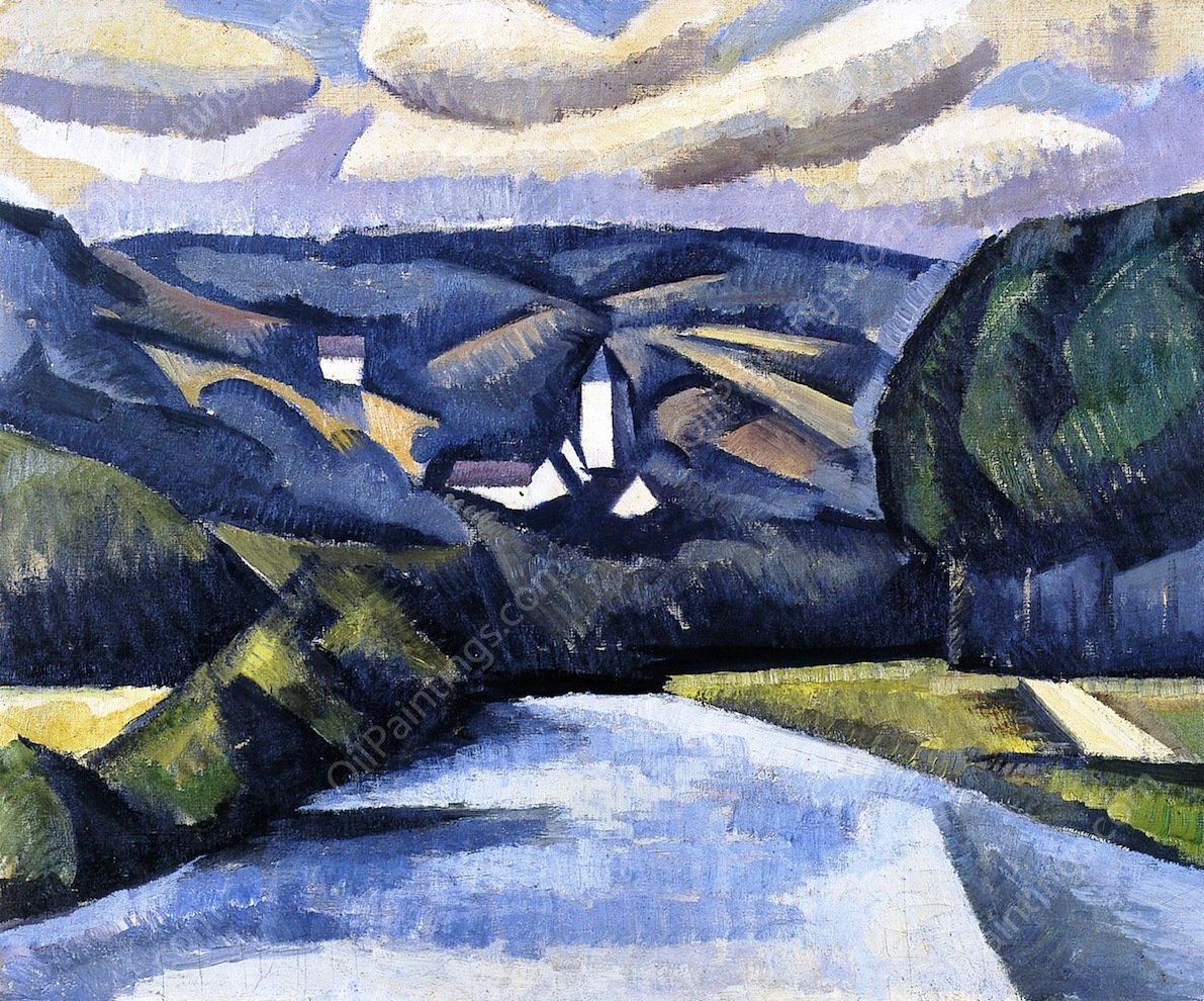 The Road, La Ferte-sous-Juarre by Roger De La Fresnaye - Hand-Painted Oil Painting Reproduction