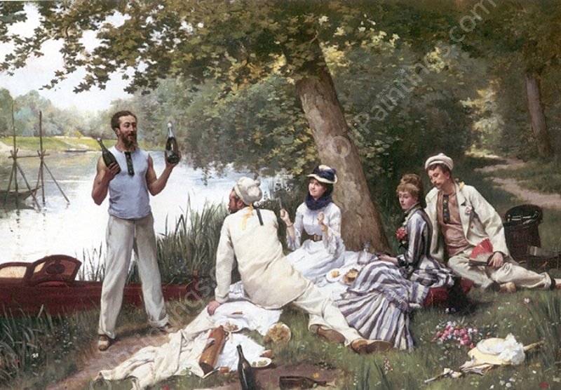 Di Manchea La Grande Jatteis Ian Donthesei by Roger-Joseph Jourdain - Hand-Painted Oil Painting Reproduction