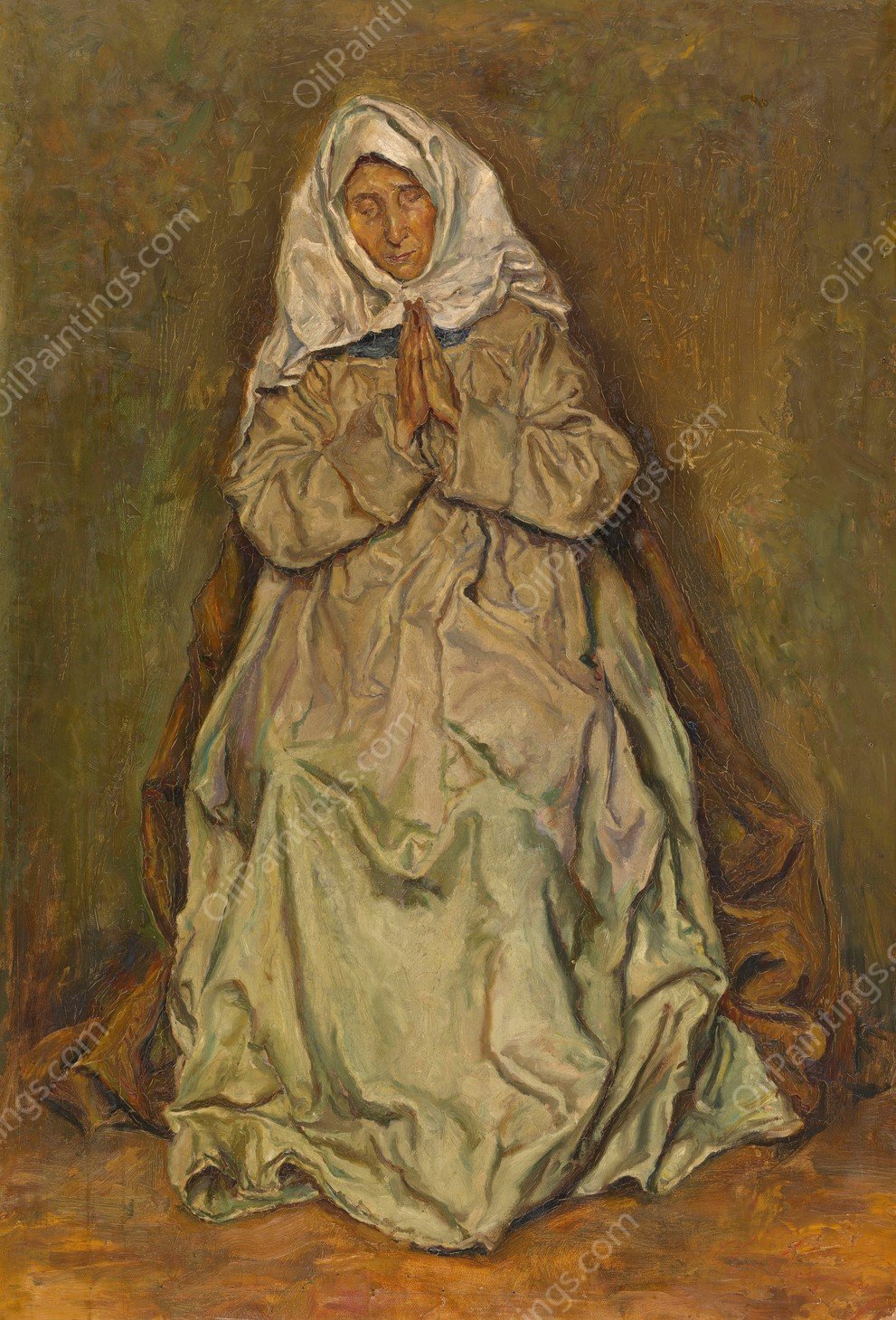 Statue of Mary by Romain Looymans - Hand-Painted Oil Painting Reproduction