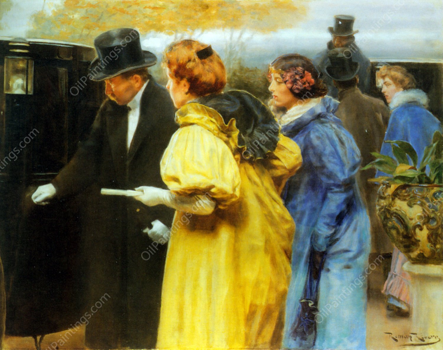 Off to the Ball by Roman Ribera Cirera - Hand-Painted Oil Painting Reproduction