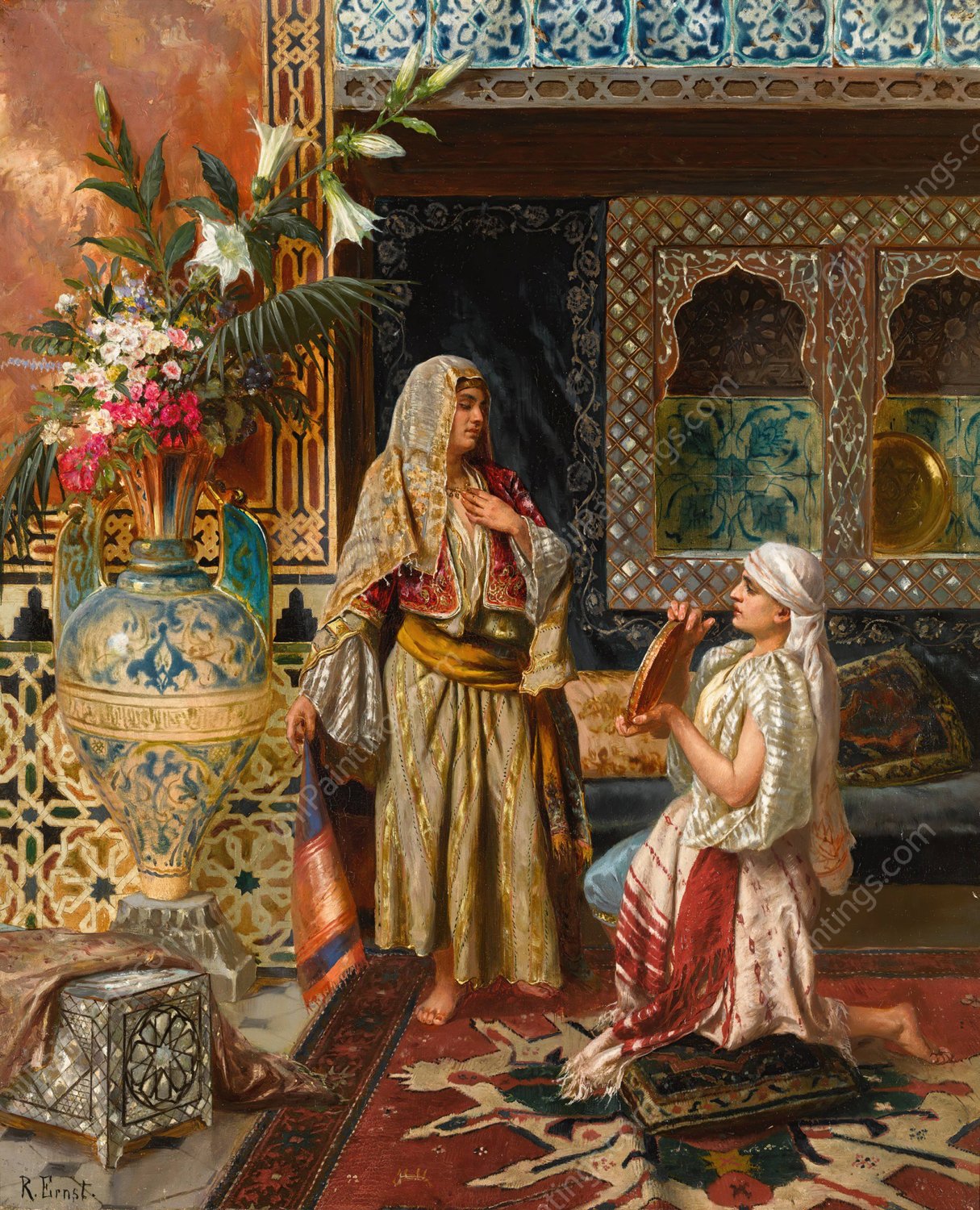 The favourite by Rudolf Ernst - Hand-Painted Oil Painting Reproduction