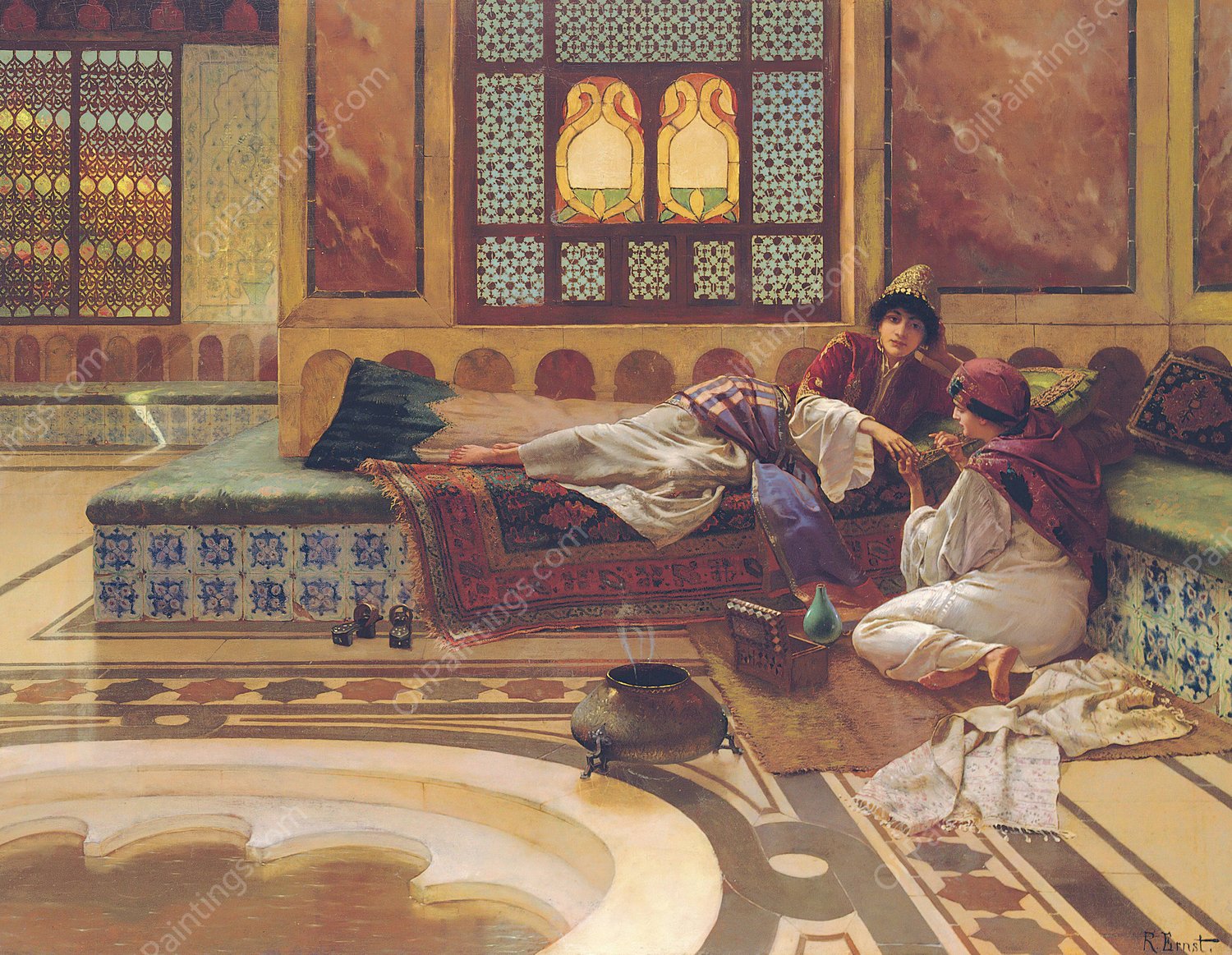 The Manicure by Rudolf Ernst - Hand-Painted Oil Painting Reproduction