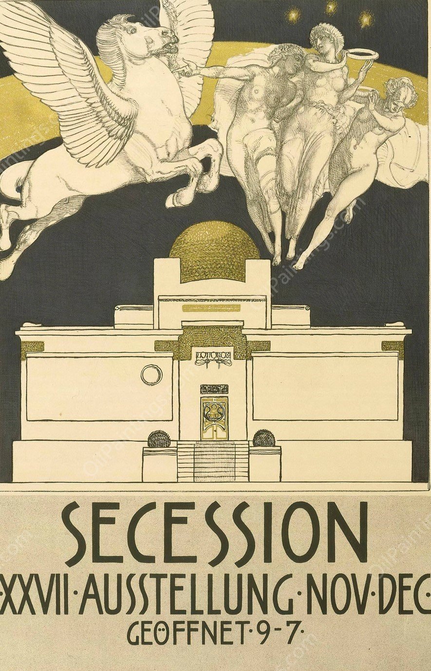 Secession - XXVII Ausstellung-Nov-Dec.  by Rudolf Jettmar - Hand-Painted Oil Painting Reproduction
