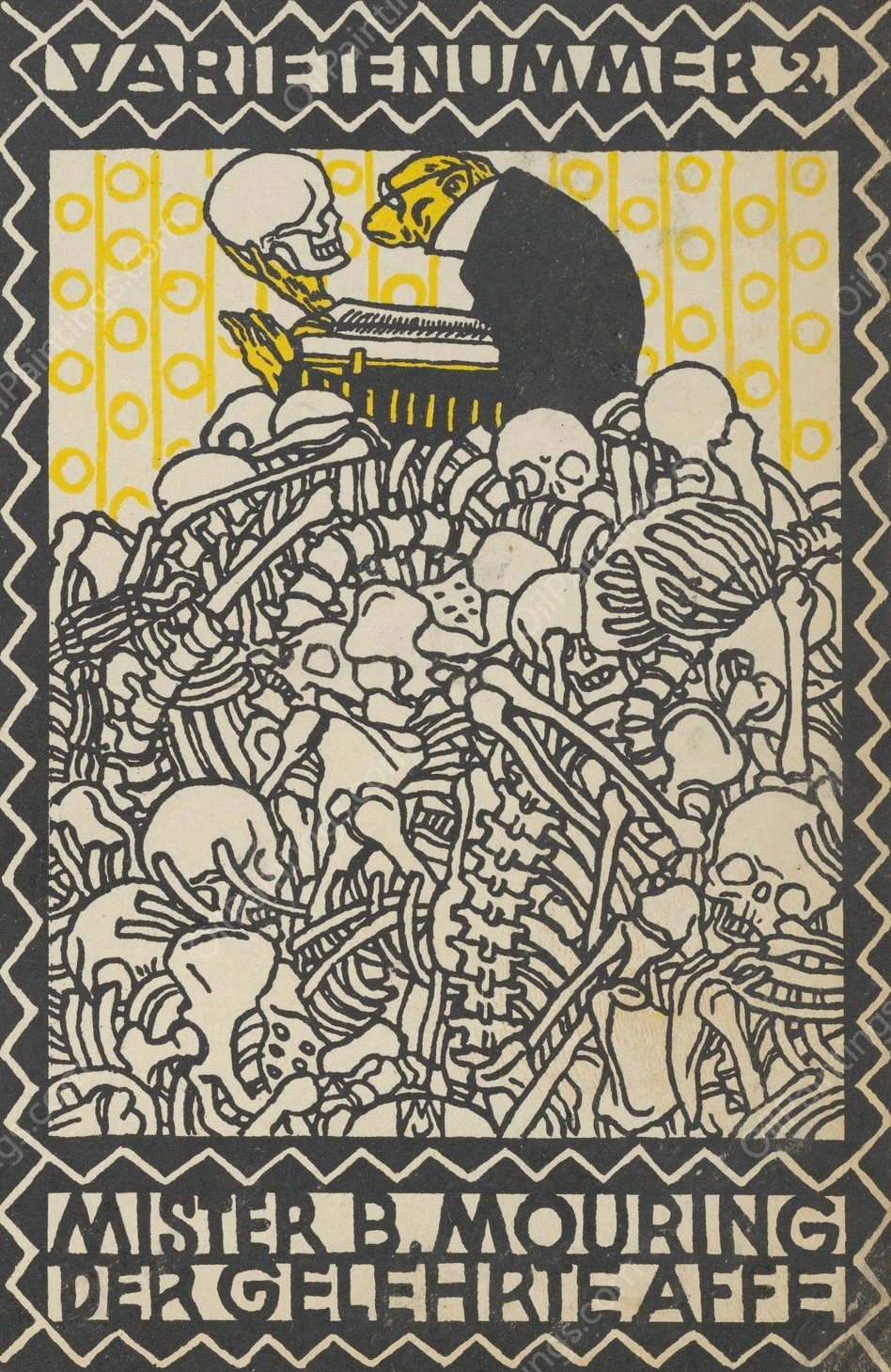 Mister B. Mouring, The Learned Monkey  by Rudolf Kalvach - Hand-Painted Oil Painting Reproduction