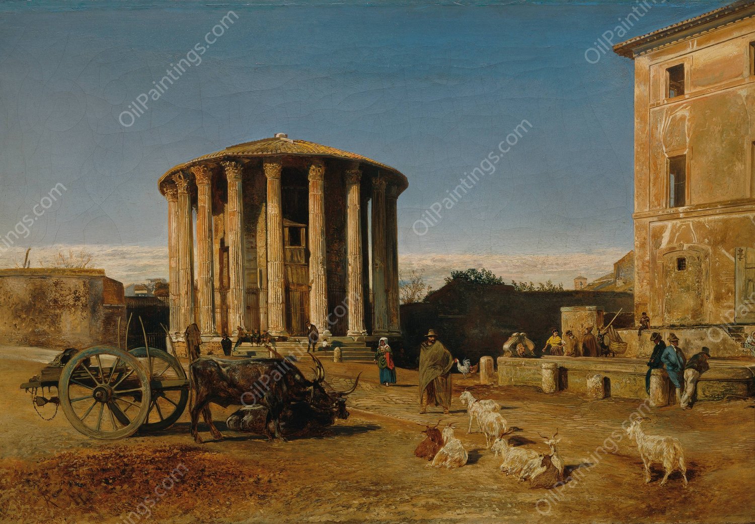 Der Vestatempel in Rom  by Rudolf Von Alt - Hand-Painted Oil Painting Reproduction