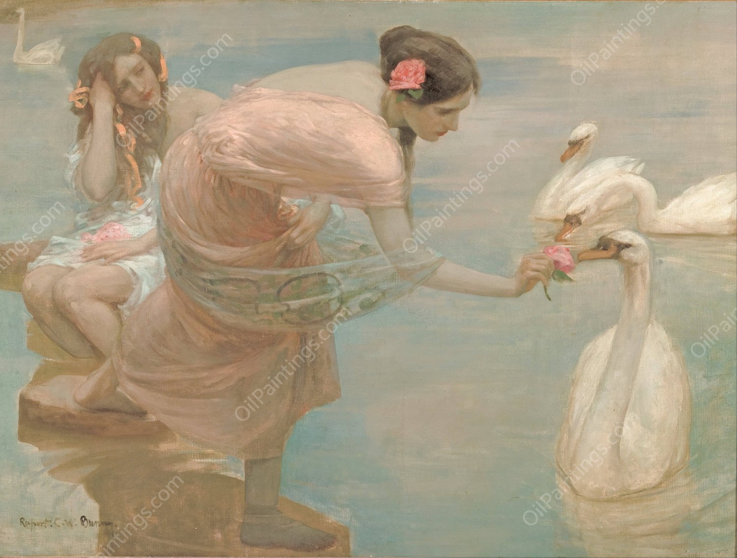 A summer morning  by Rupert Bunny - Hand-Painted Oil Painting Reproduction