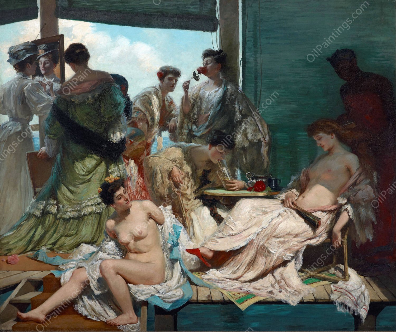 Summer time  by Rupert Bunny - Hand-Painted Oil Painting Reproduction