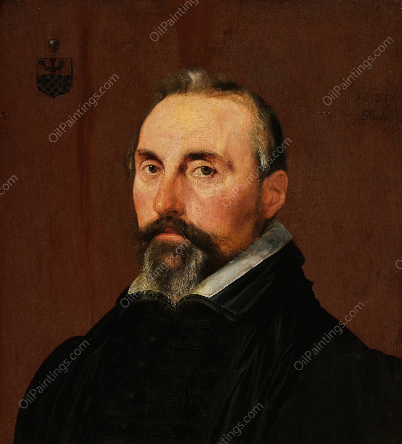 Portret van Melchior Moretus  by Salomon De Bray - Hand-Painted Oil Painting Reproduction