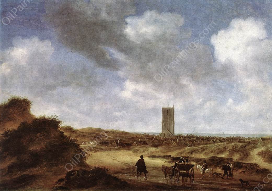 View of Egmond aan Zee by Salomon Van Ruysdael - Hand-Painted Oil Painting Reproduction