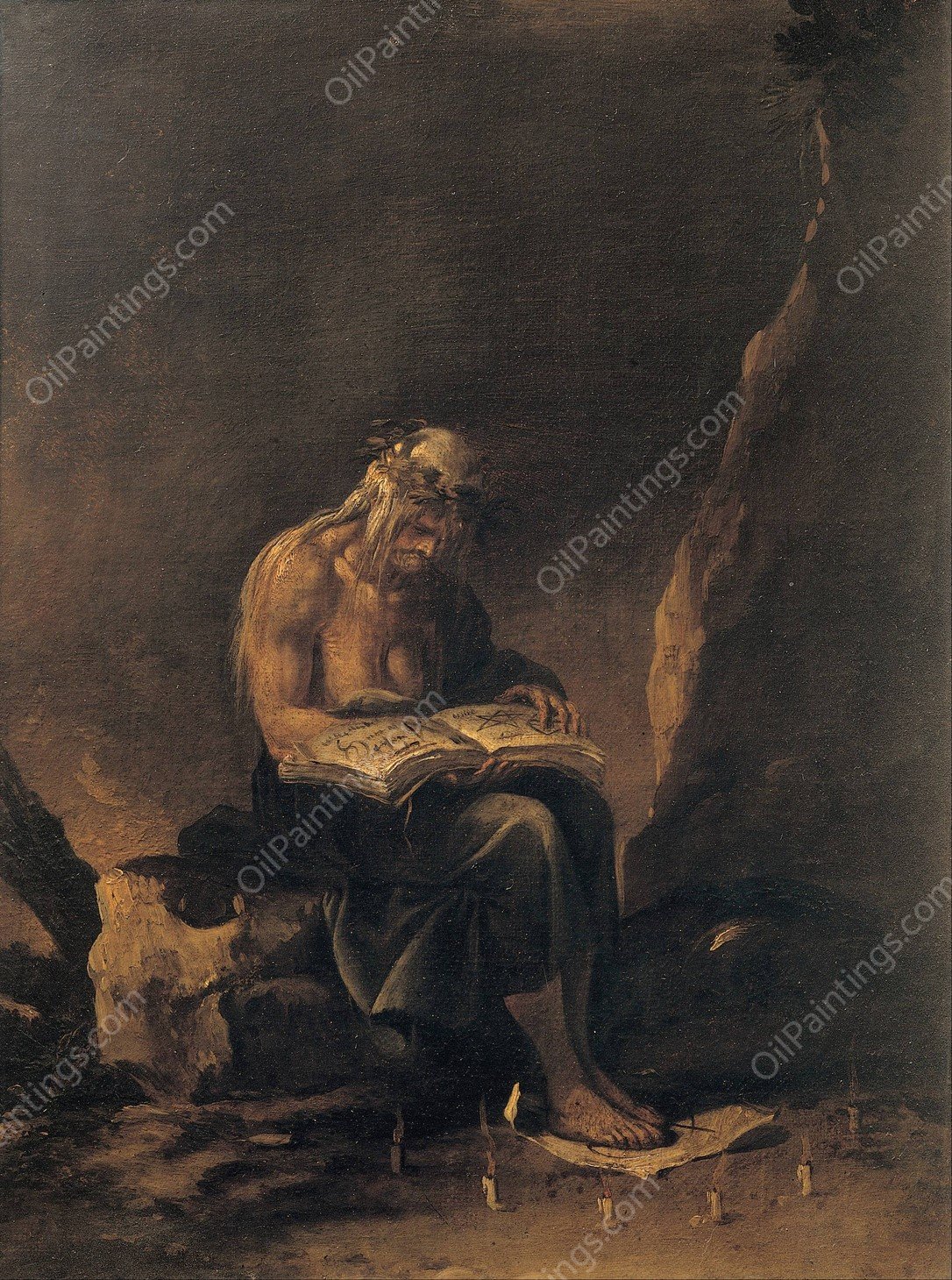 A Witch  by Salvator Rosa - Hand-Painted Oil Painting Reproduction