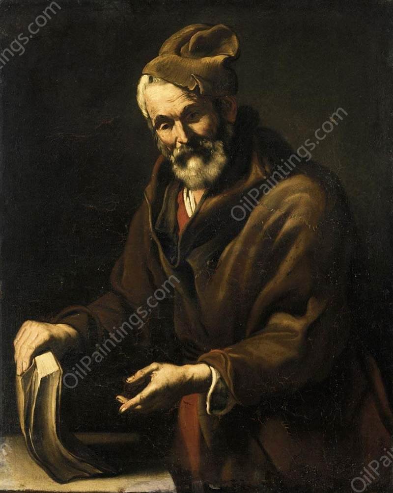 Portrait of a Philosopher by Salvator Rosa - Hand-Painted Oil Painting Reproduction